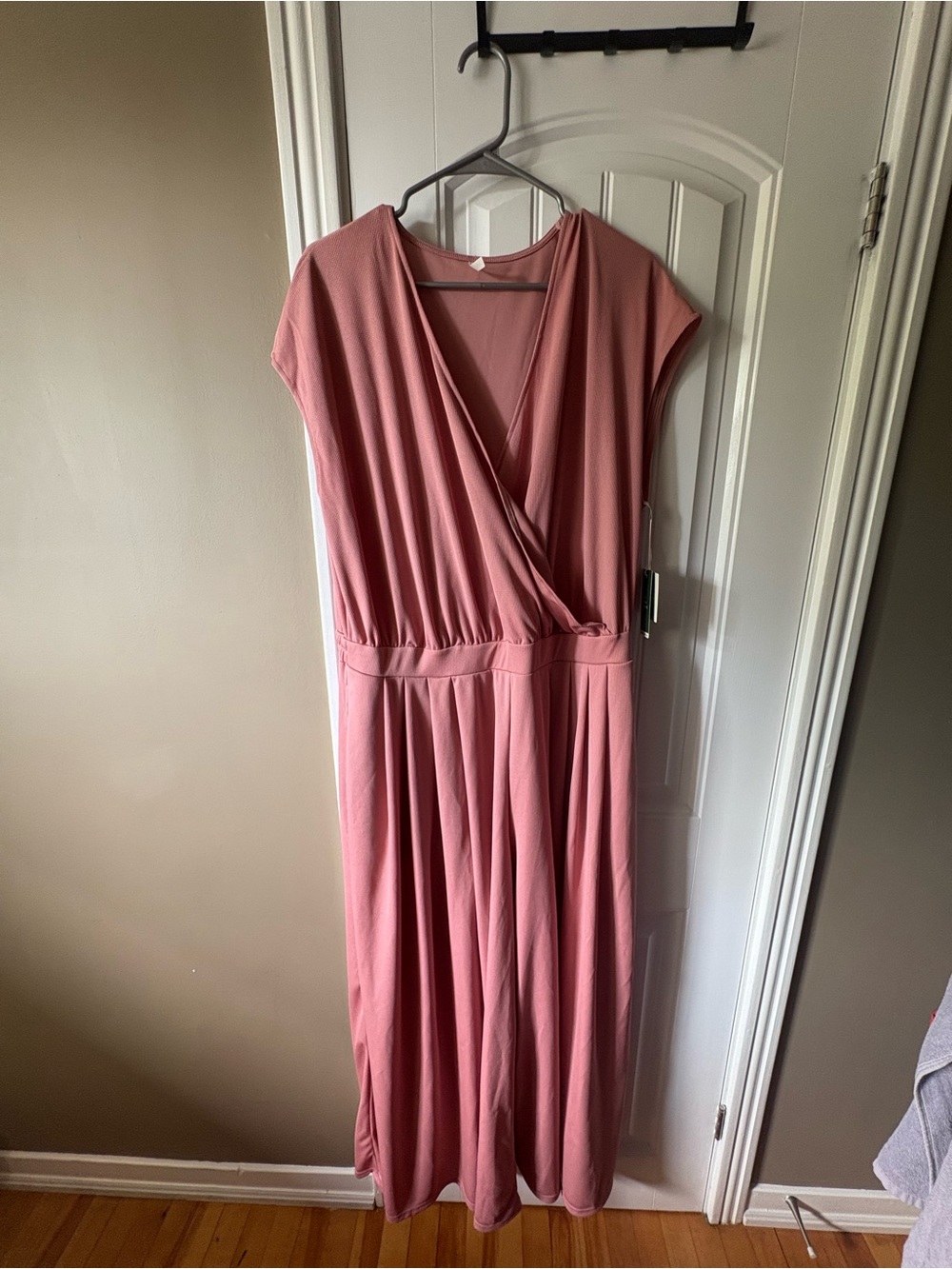 HALARA Dusty Rose Wrap-Style Jumpsuit